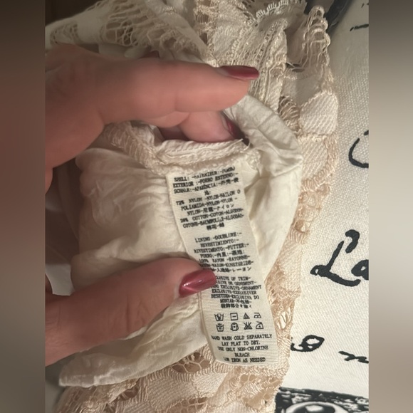 Adorable Free People Just Like Honey Empire Waist Crochet Lace Dress. Worn once! - Picture 6 of 9